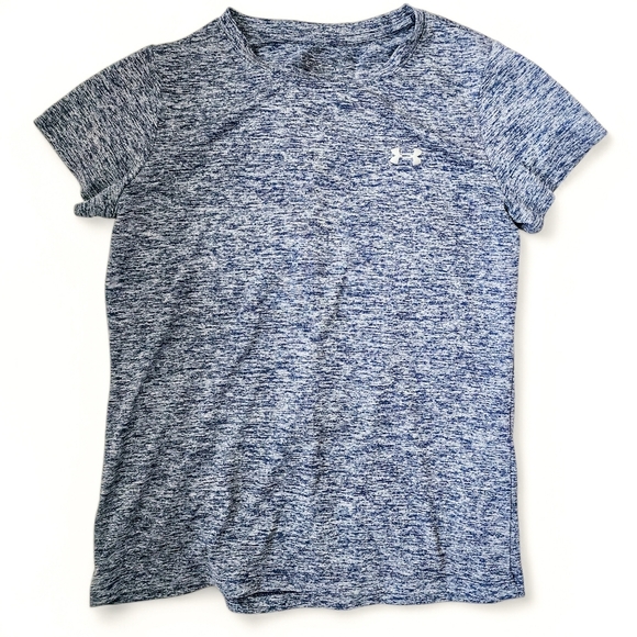 Under Armour Women's Heather Blue T-Shirt – Athletic &‎ Lightweight - Picture 1 of 5
